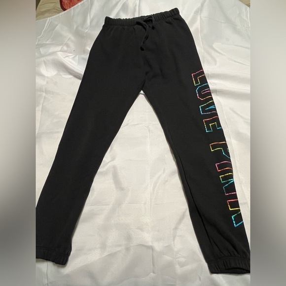 PINK Victoria's Secret Other - PINK Black Joggers with Colorful Lettering